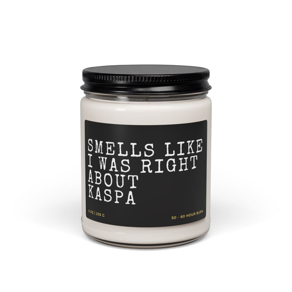 Right About Kaspa Candle - side view