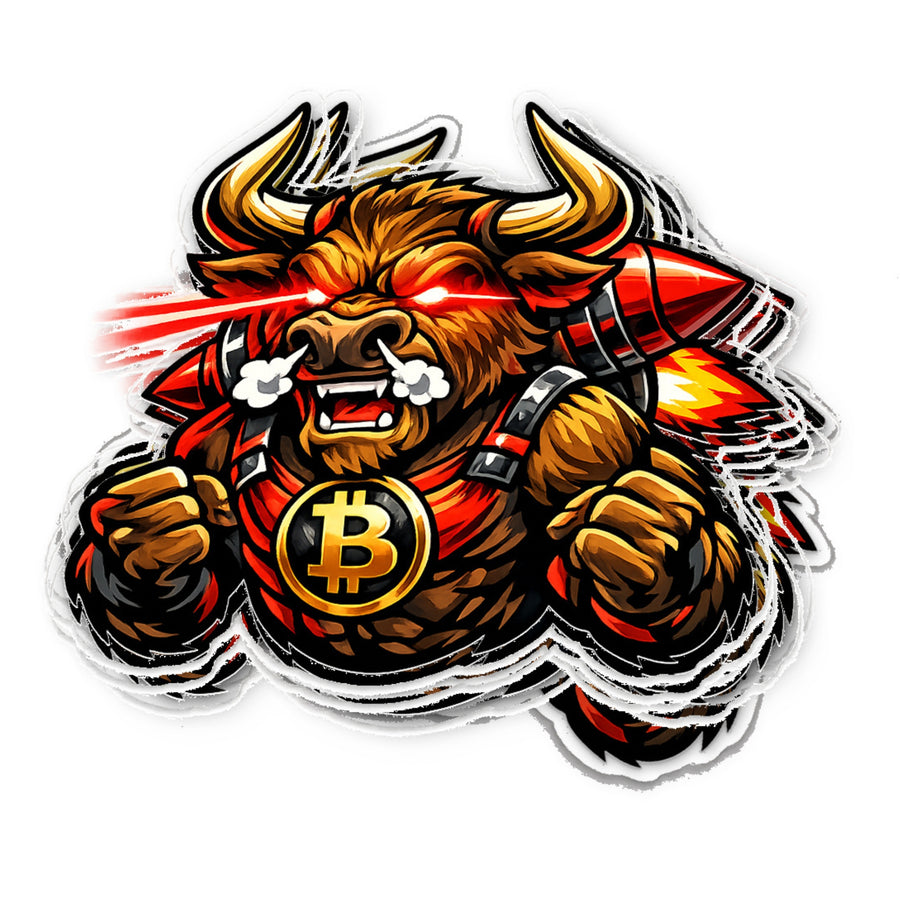 Bull Run Bull Waterproof Vinyl Crypto Sticker - flat view