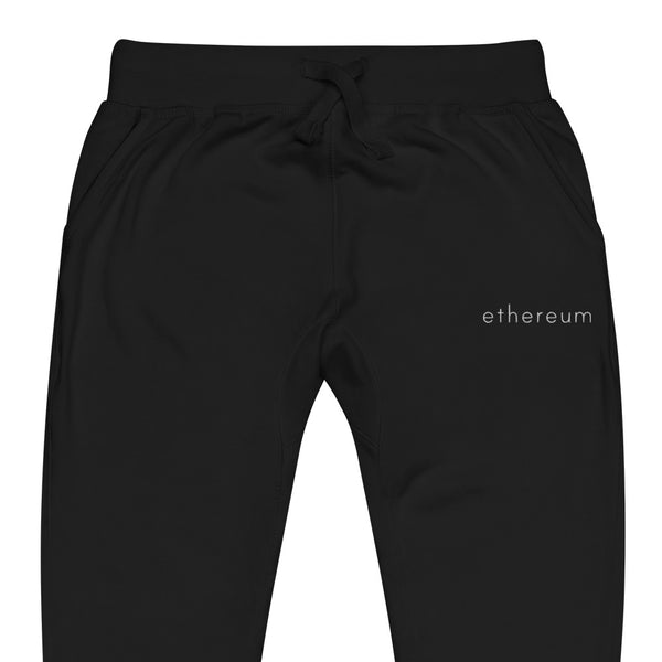 Embroidered Ethereum Sweatpants - black zoomed embroidery