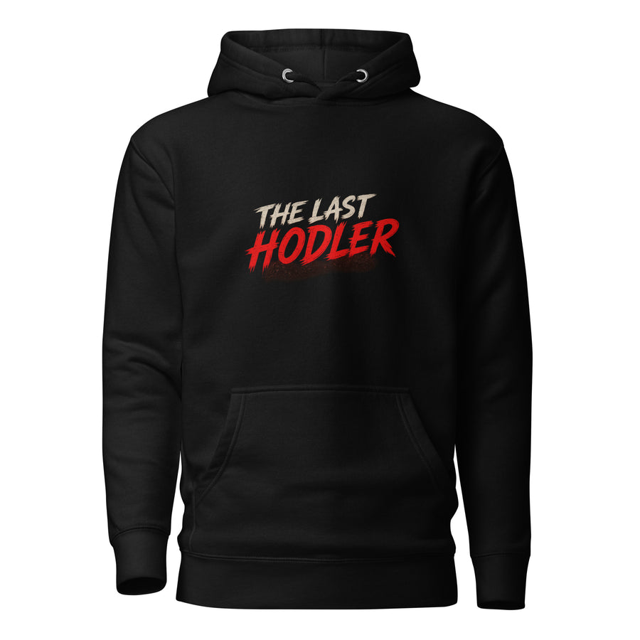 The Last HODLER Crypto Graphic Hoodie - front view black