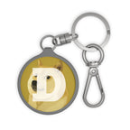 Acrylic Dogecoin DOGE Logo Keychain - front view