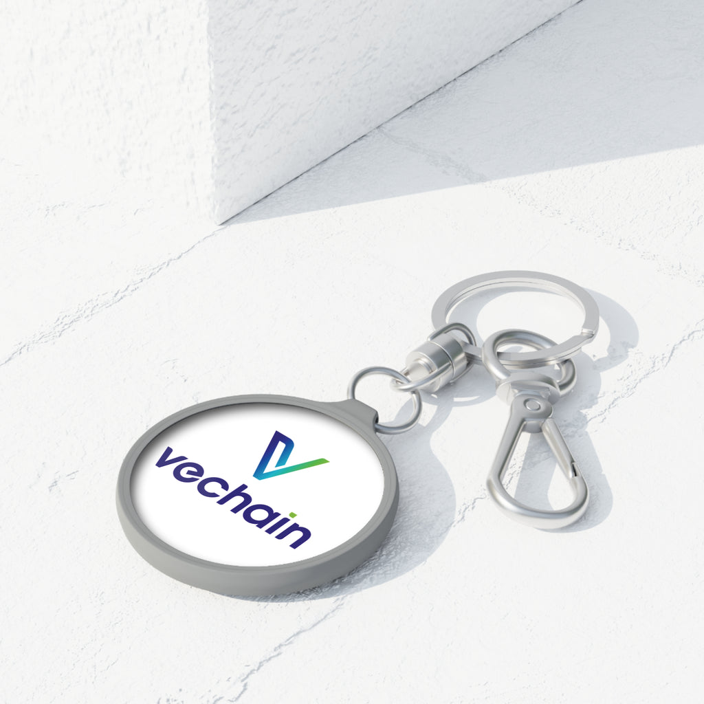 Vechain Logo Text Acrylic Keyring - side detail