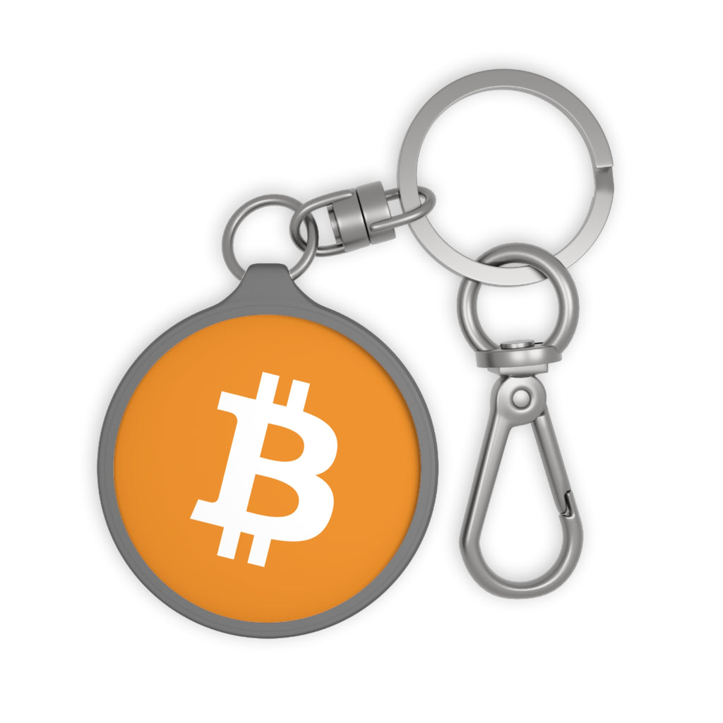 Acrylic Bitcoin BTC Crypto Logo Keychain - front view