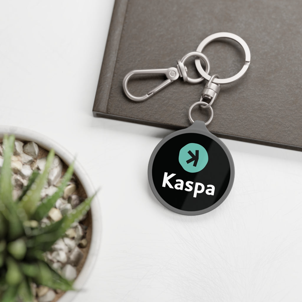 Kaspa KAS Crypto Keychain - lifestyle display