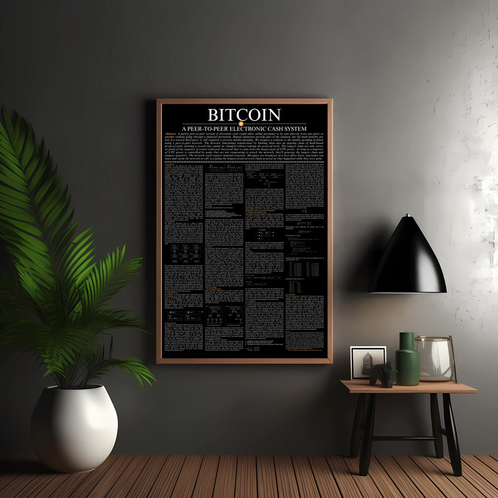 Bitcoin Whitepaper Unframed Poster - mockup wall display