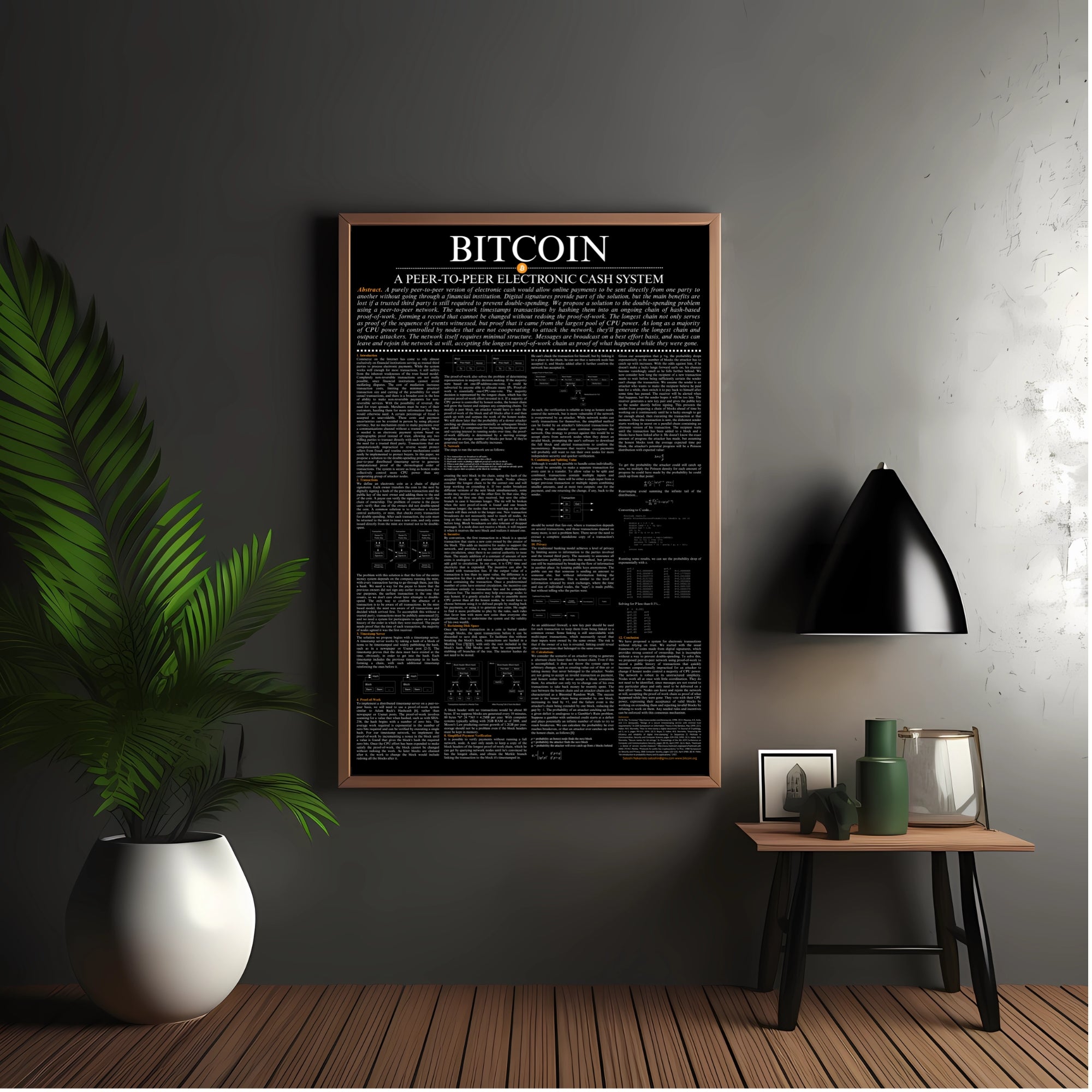 Bitcoin Whitepaper Poster - Unframed