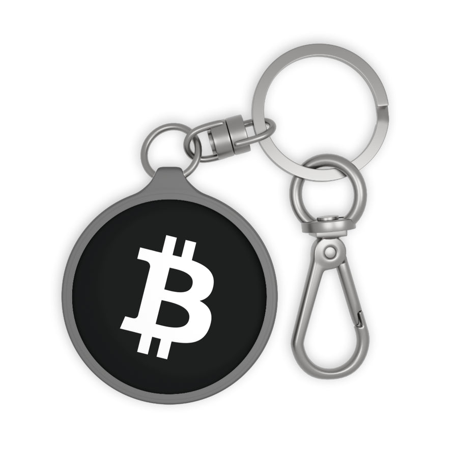Acrylic Bitcoin BTC Logo Keychain - front view