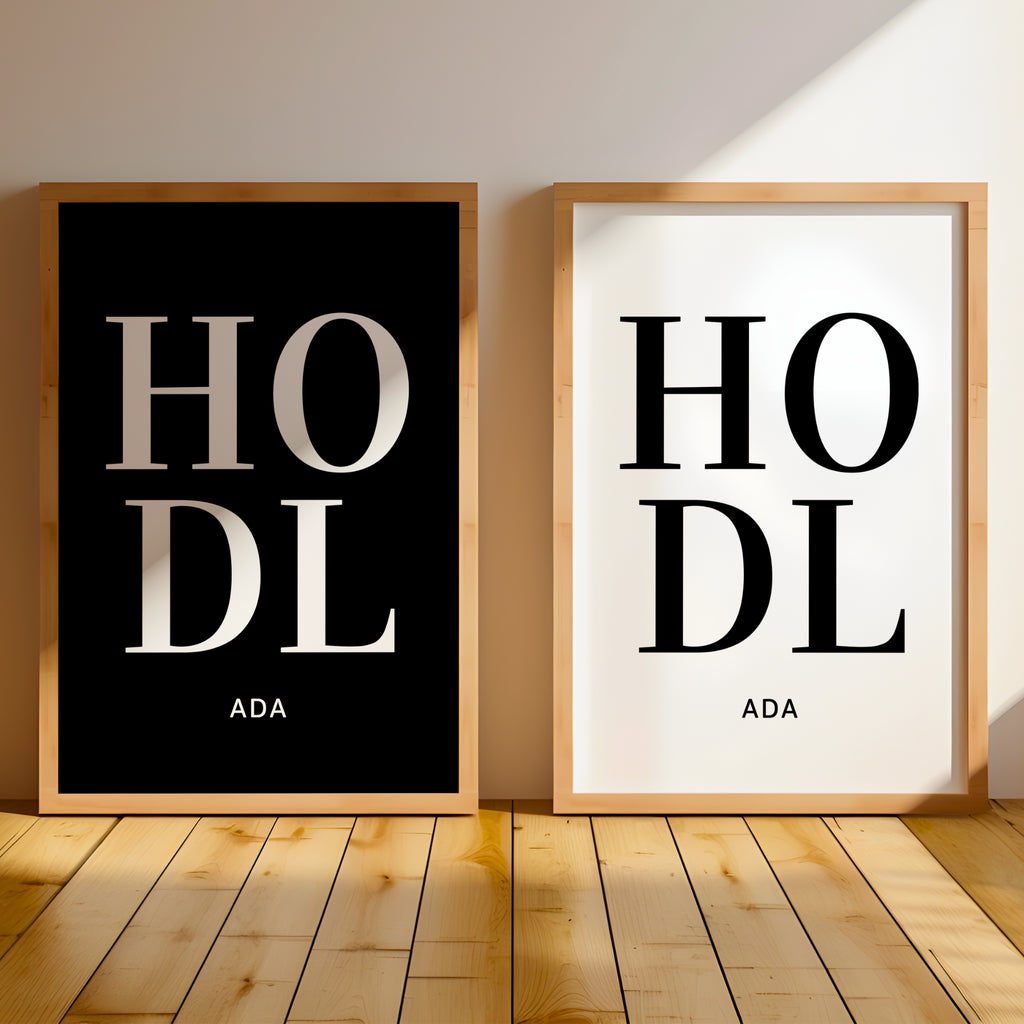 HODL ADA Cardano Poster - dual frame mockup