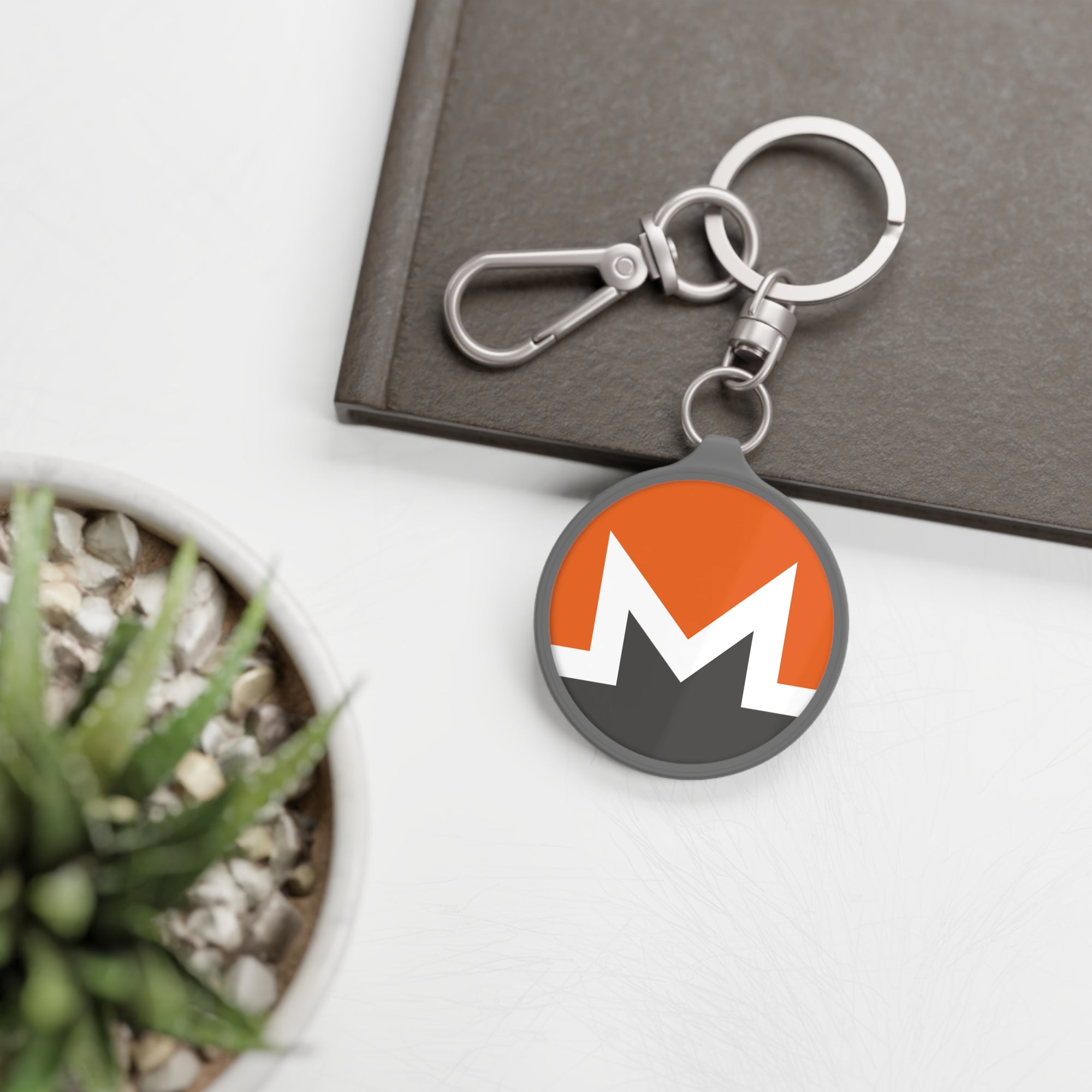 Monero XMR Crypto Keychain - lifestyle display