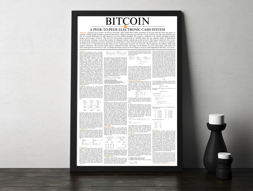 Bitcoin Whitepaper art print - closeup text detail