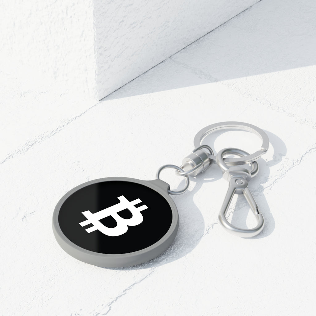 Bitcoin Logo Acrylic Keyring - side detail
