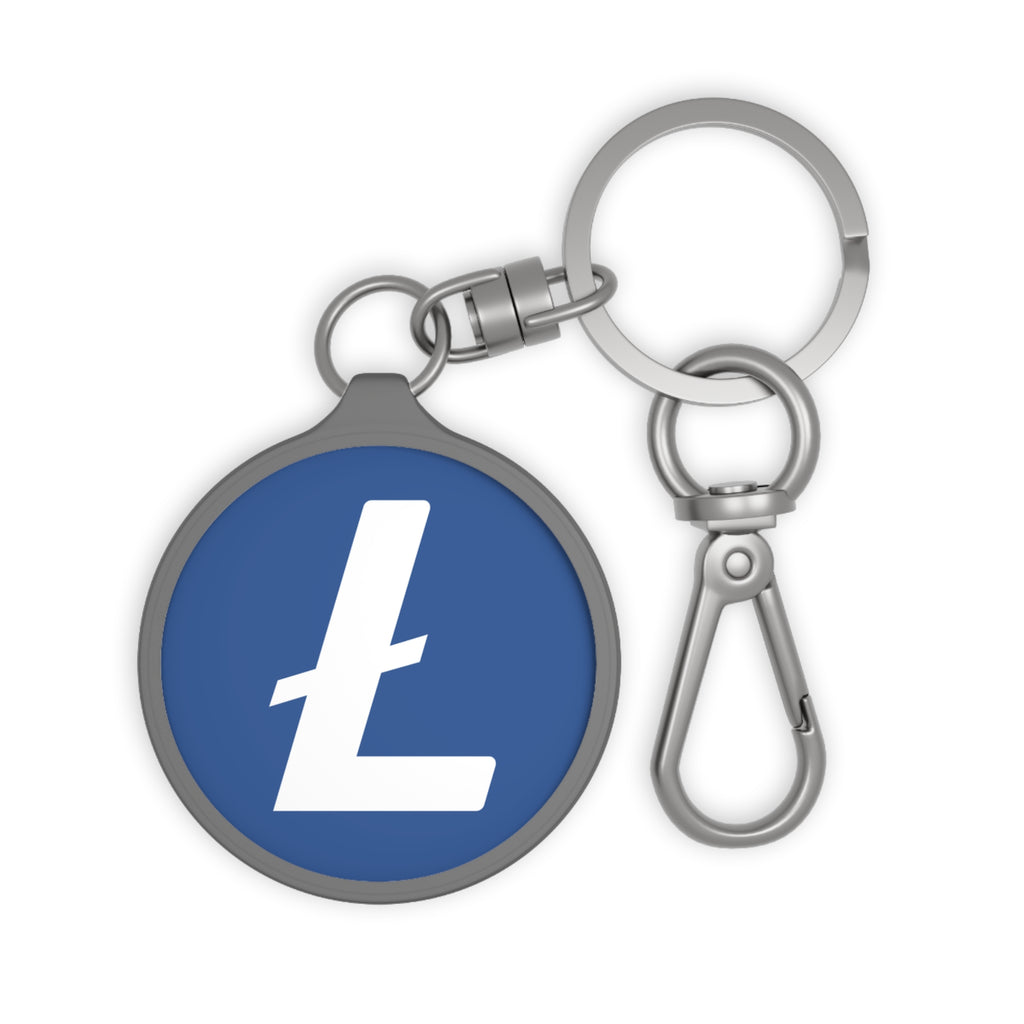 Acrylic Litecoin LTC Logo Keychain - front view