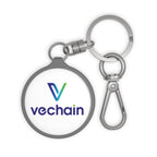 Acrylic Vechain VET Logo and Text Keychain - front view