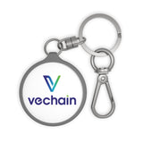 Acrylic Vechain VET Logo and Text Keychain - front view