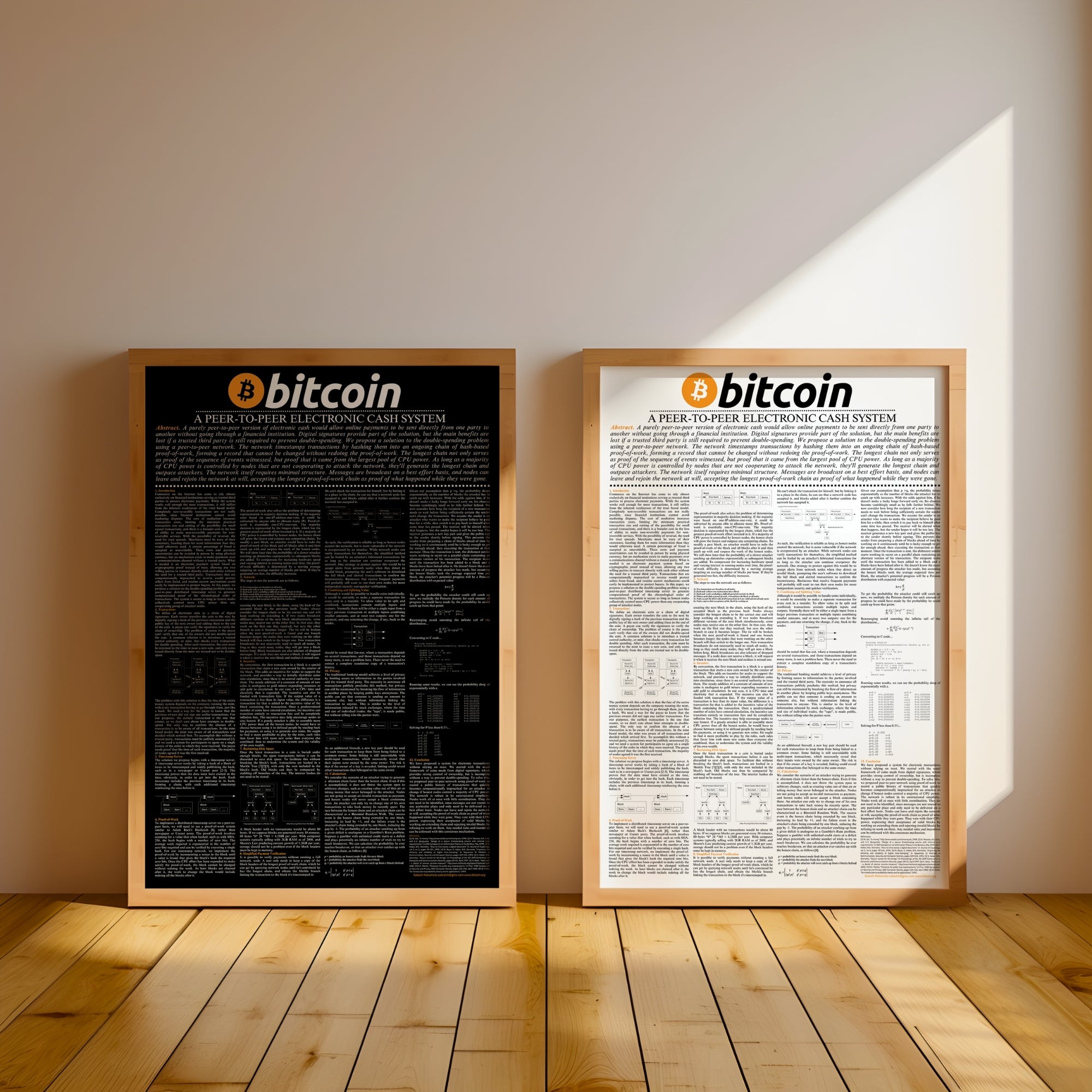 Bitcoin Whitepaper Poster - Unframed