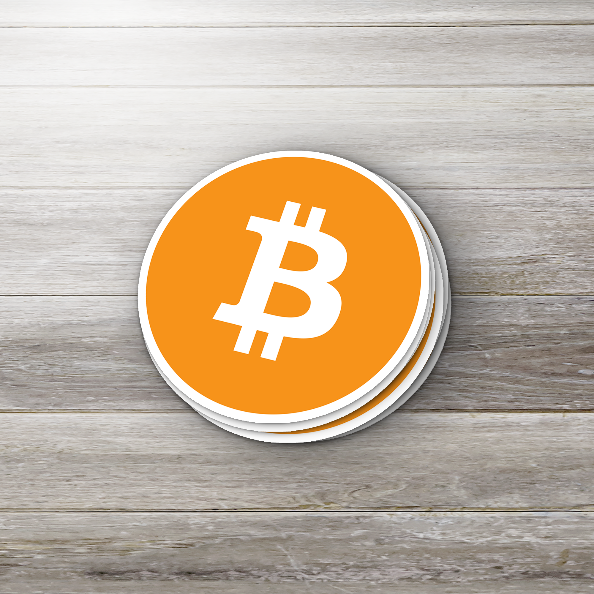 Bitcoin Logo Stickers - multiple sizes pile