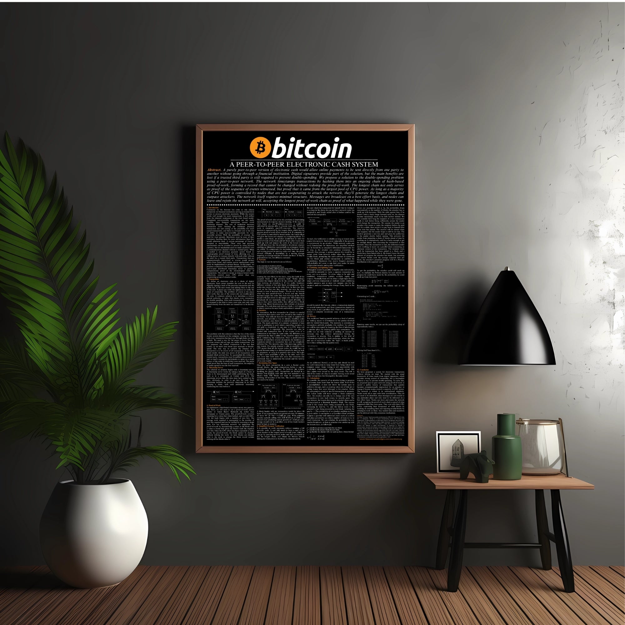 Bitcoin Whitepaper Poster - Unframed