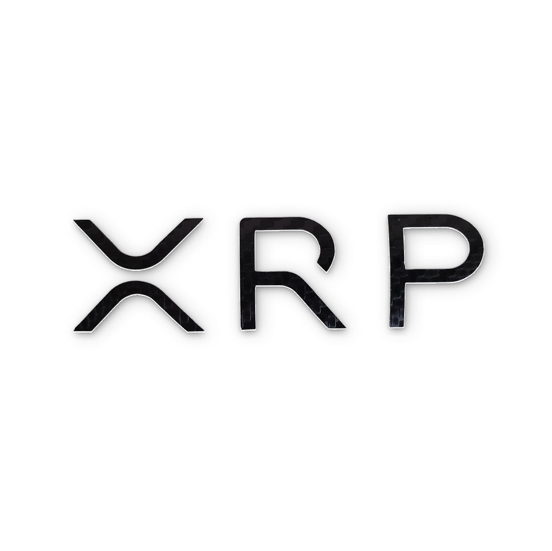 XRP Logo Text Carbon Fibre Decal