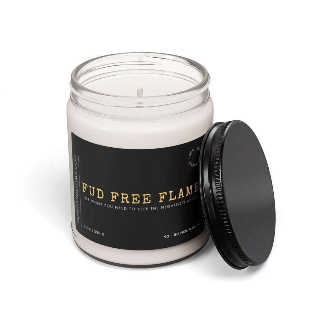 Fud Free Flame Crypto Soy Candle 9oz - front label view