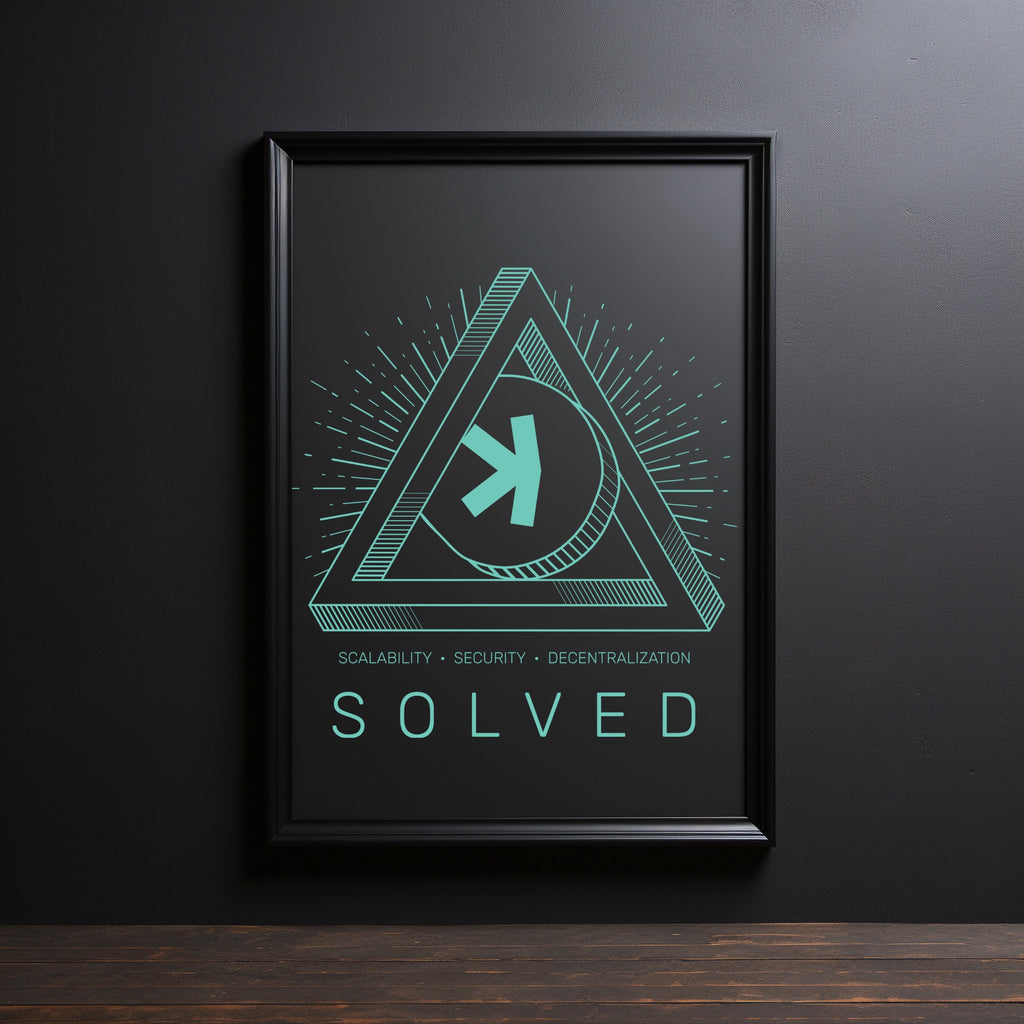 Kaspa Trilema Solved Unframed Poster - mockup wall display