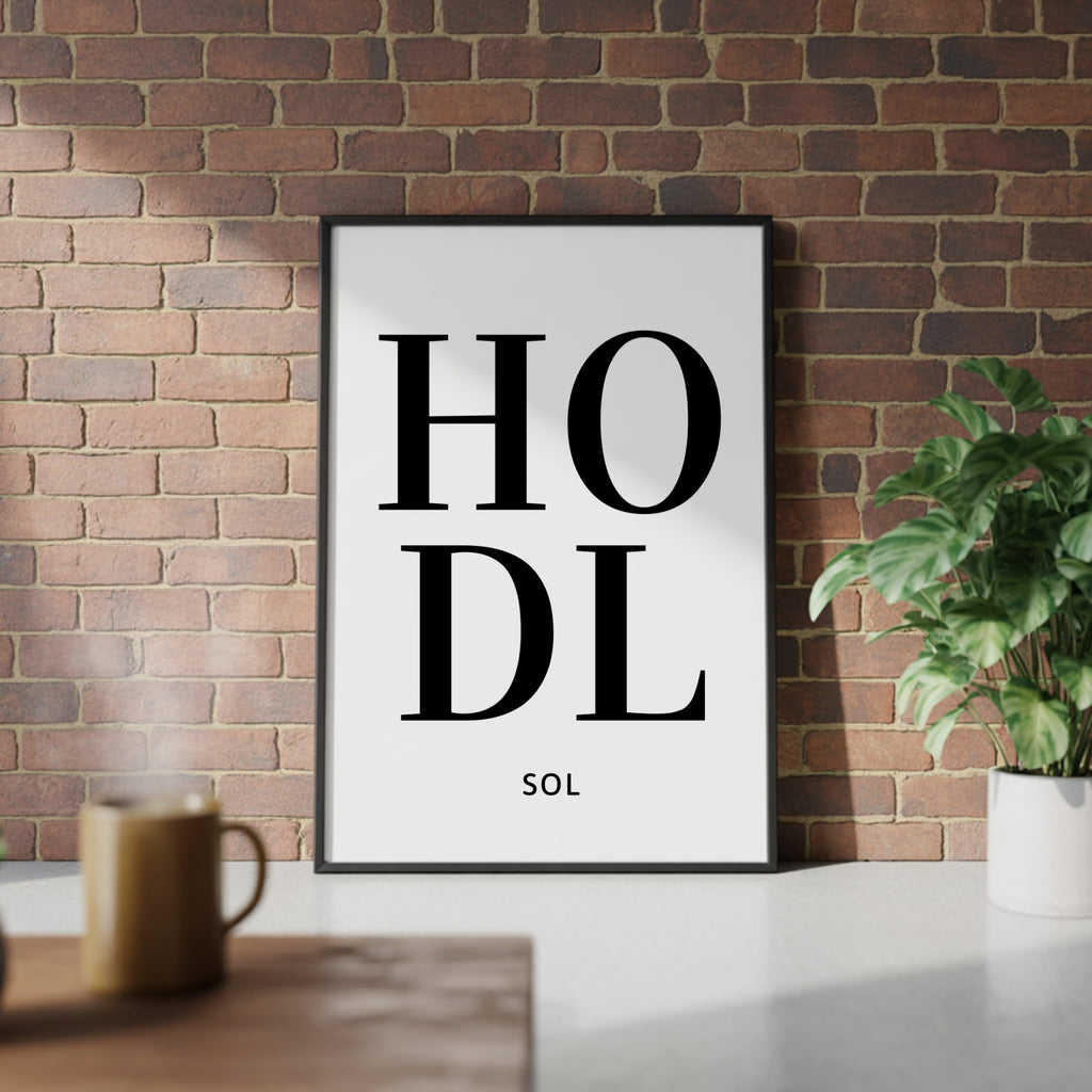HODL SOL Poster White - mockup display