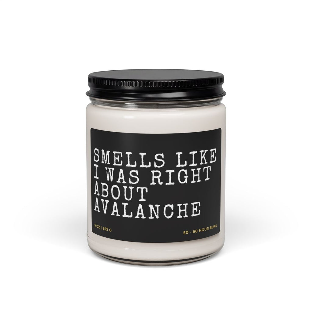 Right About Avalanche Candle - side view
