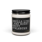 Right About Avalanche Candle - side view