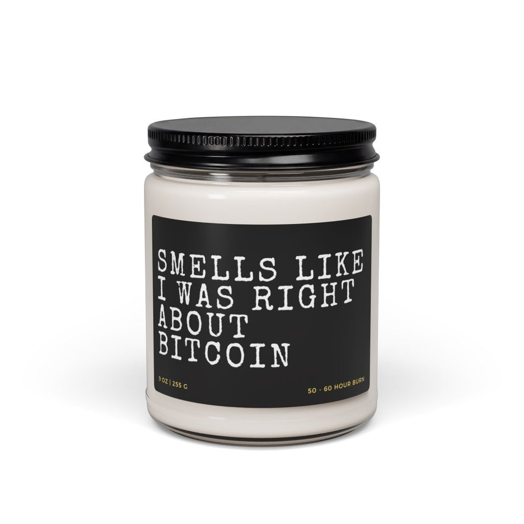 Right About Bitcoin Candle - side view