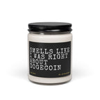Right About Dogecoin Candle - side view