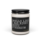 Right About Ethereum Candle - side view