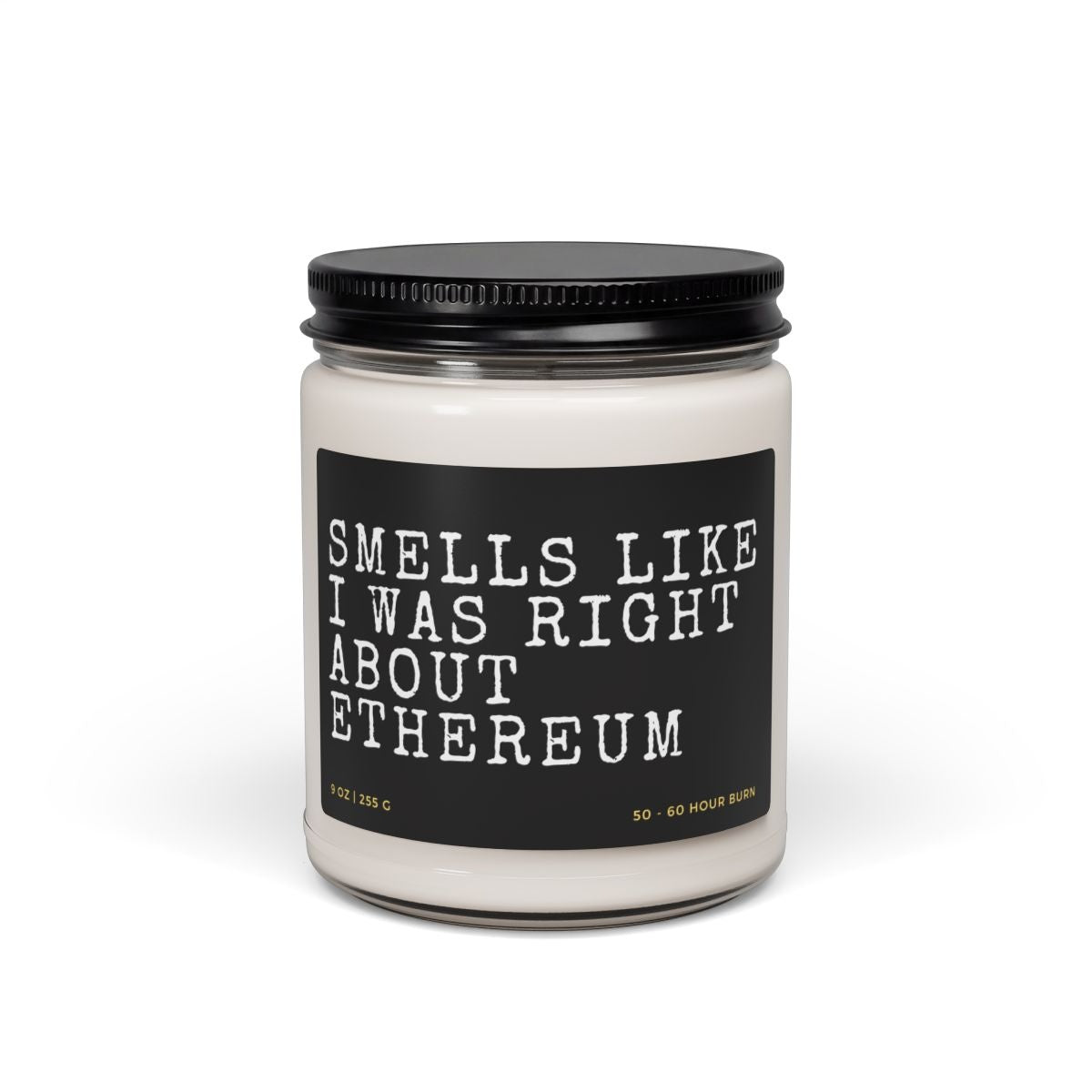 Right About Ethereum Candle - side view