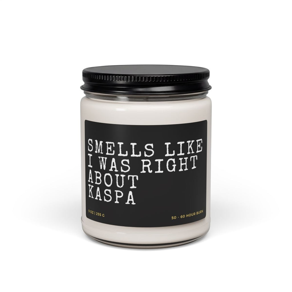 Right About Kaspa Candle - side view