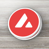 Avalanche AVAX crypto sticker - detail view on white background