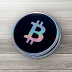 Bitcoin Holographic Sticker - holographic shimmer close-up