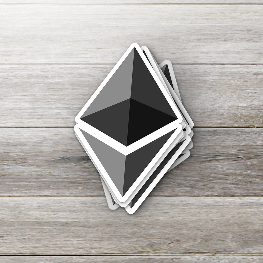 Ethereum Logo vinyl sticker - detail view on white background
