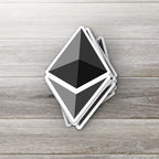 Ethereum Logo vinyl sticker - detail view on white background