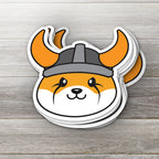 Floki Inu crypto sticker - detail view on white background