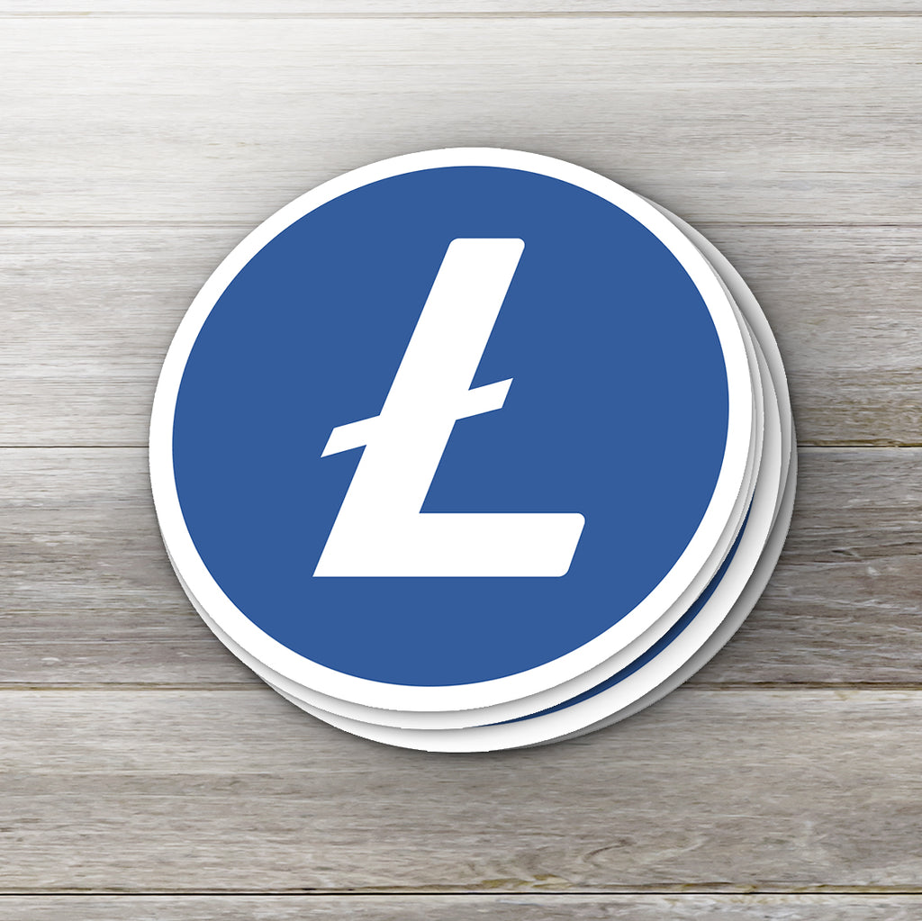 Litecoin LTC crypto sticker - detail view on white background
