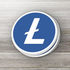 Litecoin LTC crypto sticker - detail view on white background