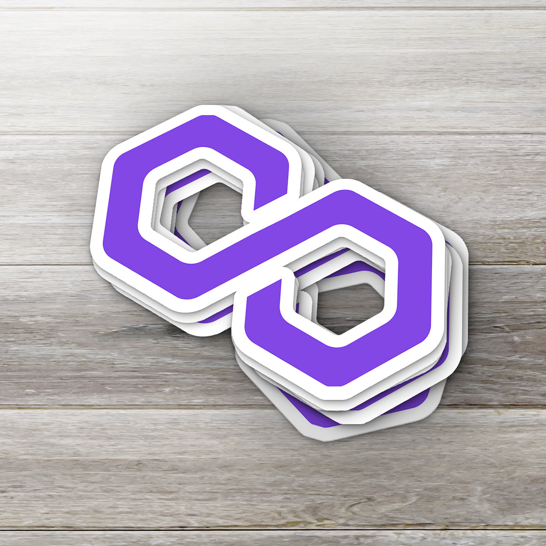 Polygon MATIC crypto sticker - detail view