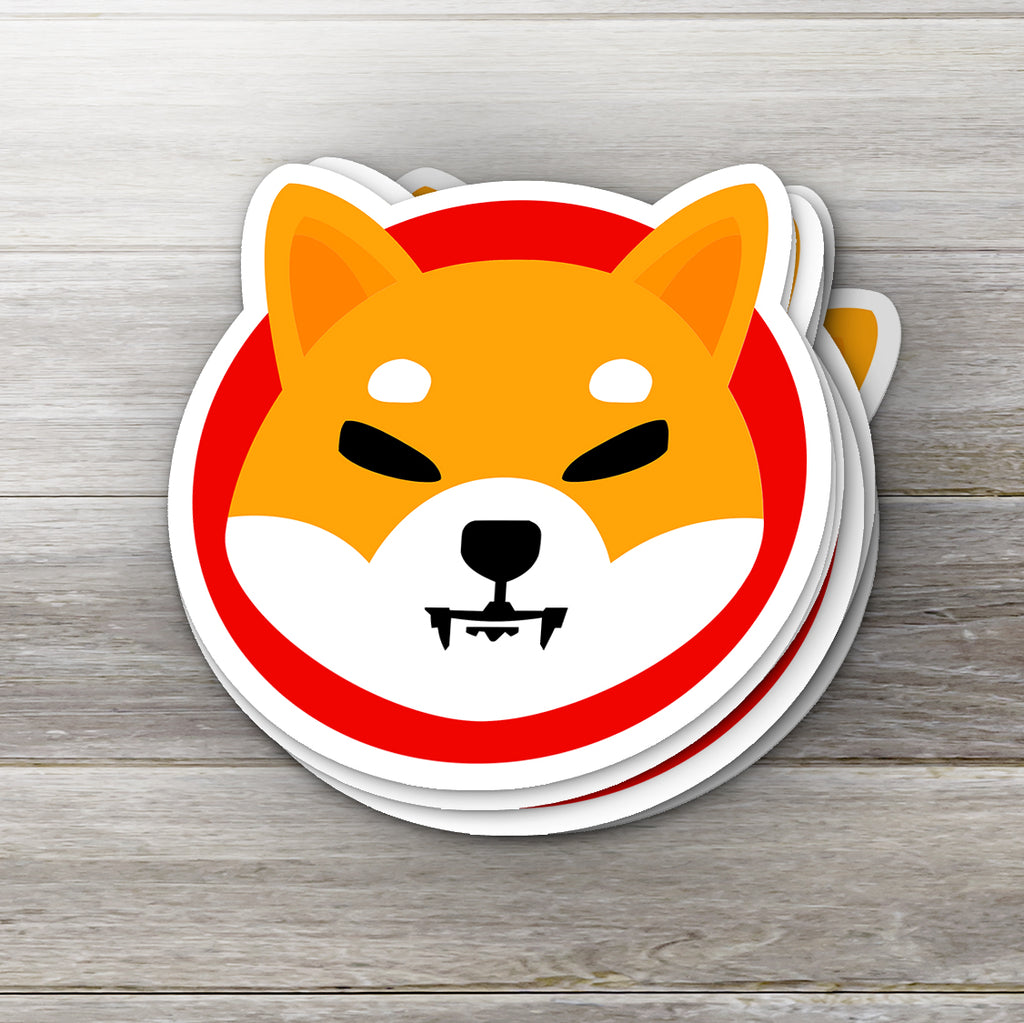 Shiba Inu SHIB sticker - detail view on white background