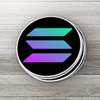 Solana crypto sticker - detail view on white background