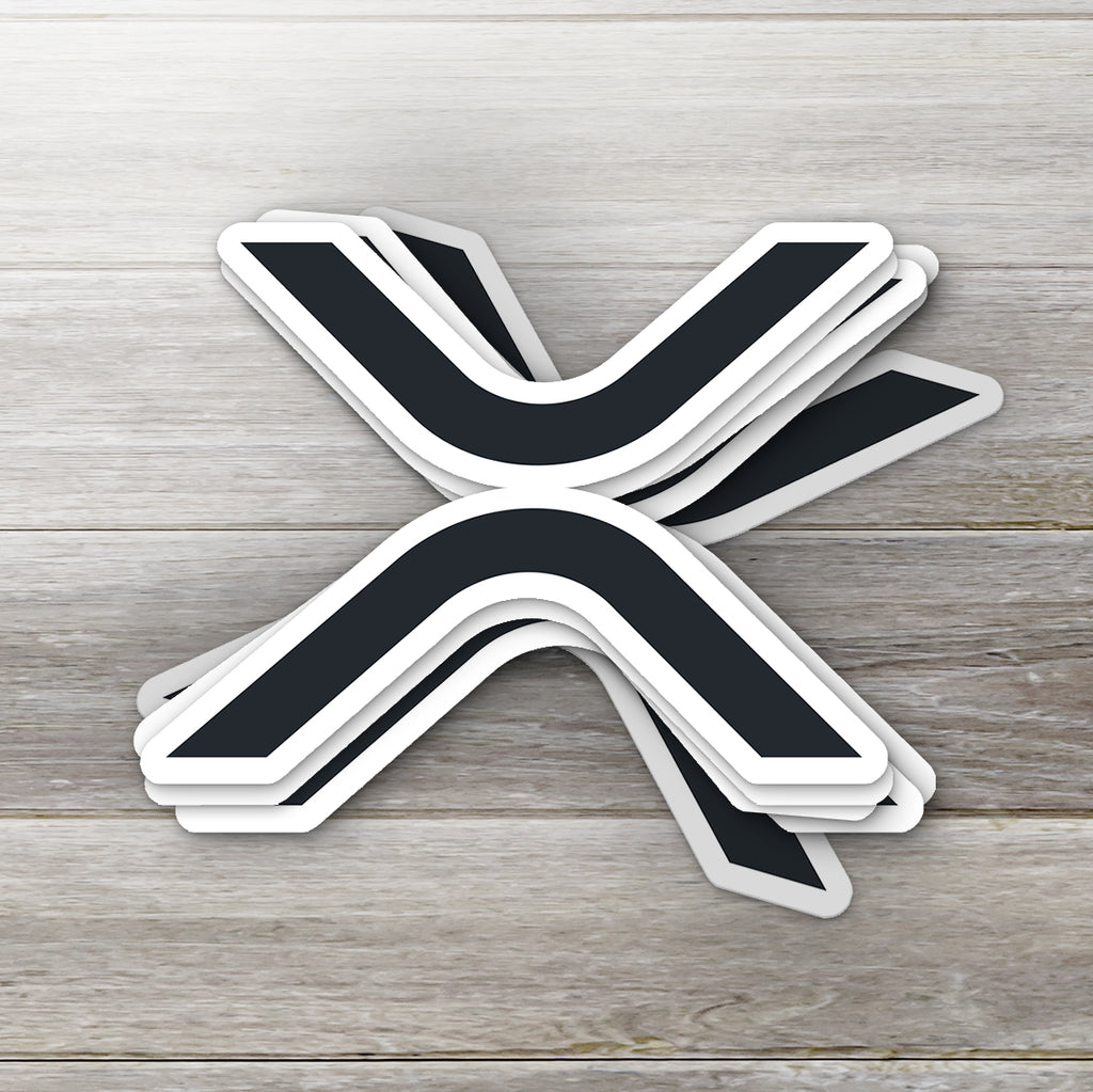 XRP Ripple crypto sticker - detail view on white background