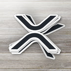 XRP Ripple crypto sticker - detail view on white background