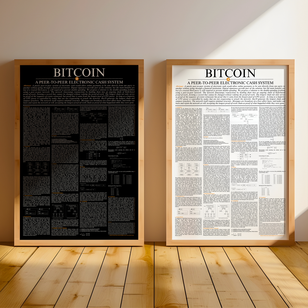 Bitcoin Whitepaper Poster - Unframed