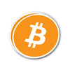 Bitcoin Logo Vinyl Sticker - BTC orange logo on white background