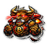 Bull Run Bull Waterproof Vinyl Crypto Sticker - flat view