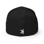 Embroidered Kaspa FlexFit Hat Design 2 - white back view