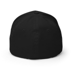 The Satoshi Crypto Flexfit Hat - black back view