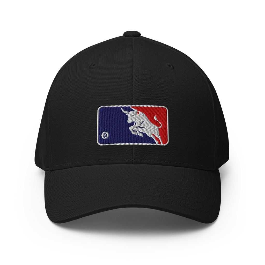 Bull Market Crypto Flexfit Hat - black front view